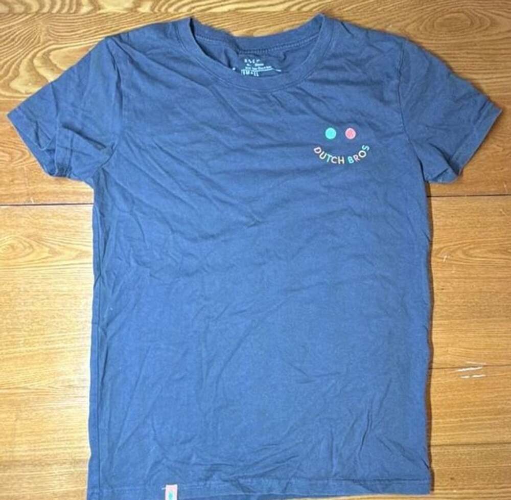 Dutch Bros Coffee Stay True Graphic T-Shirt Small Charcoal Grey Embroidered